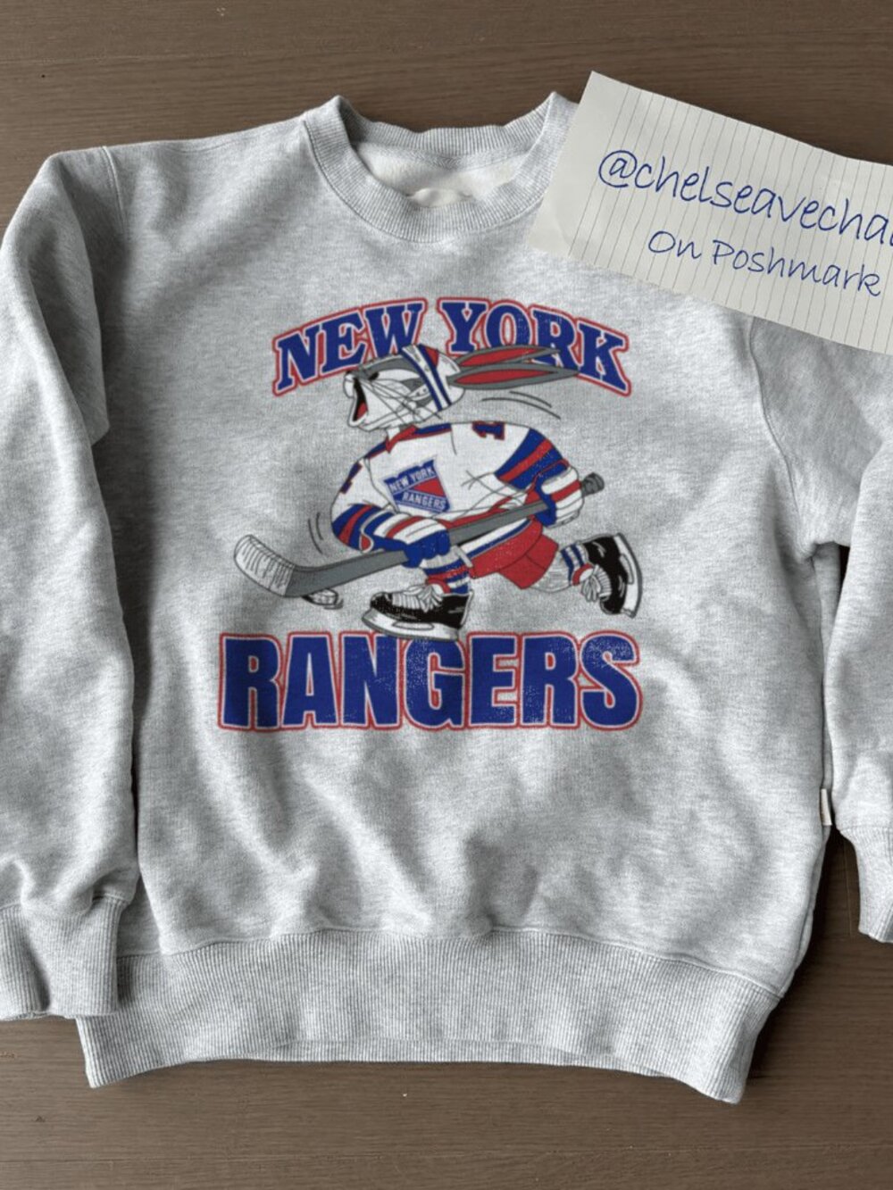 Vintage 90s New York Rangers Bugs Bunny Looney Tunes Hockey Sweatshirt, NHL Tee
